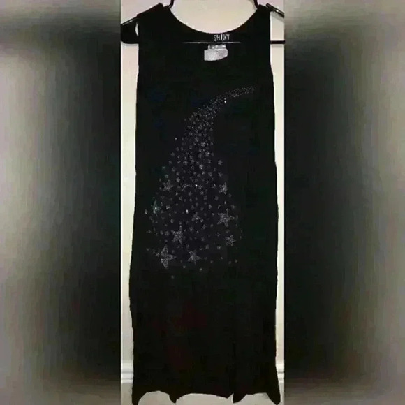 NWT Beautiful Milky Way Rhinestone Dress Hi-Low Fit & Flare Style One Size - Picture 1 of 2